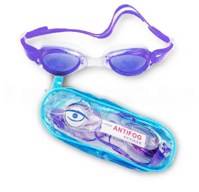 Очки для плавания в чехле Swim goggles сине фиолетовый