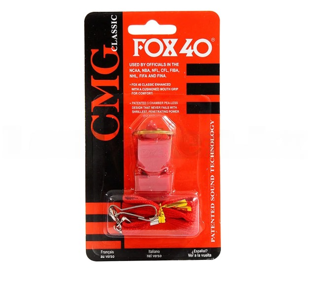 Свисток спортивный на веревке CMG Fox 40 красный - фото 1 - id-p108115815