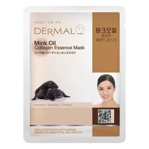 Тканевая маска с маслом норки Dermal Mink Oil Collagen Essence Mask 10шт