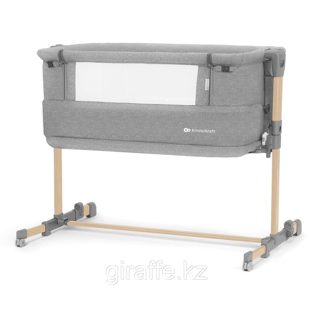 Манеж приставной Kinderkraft NESTE GROW Light Grey Full Wood