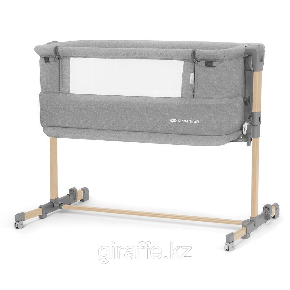 Манеж приставной Kinderkraft  NESTE GROW Light Grey Full Wood