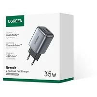 Зарядное устройство на 1xUSB-C+1 USB, 35W, QC3.0, Gan X CD350 (15539) UGREEN, фото 5