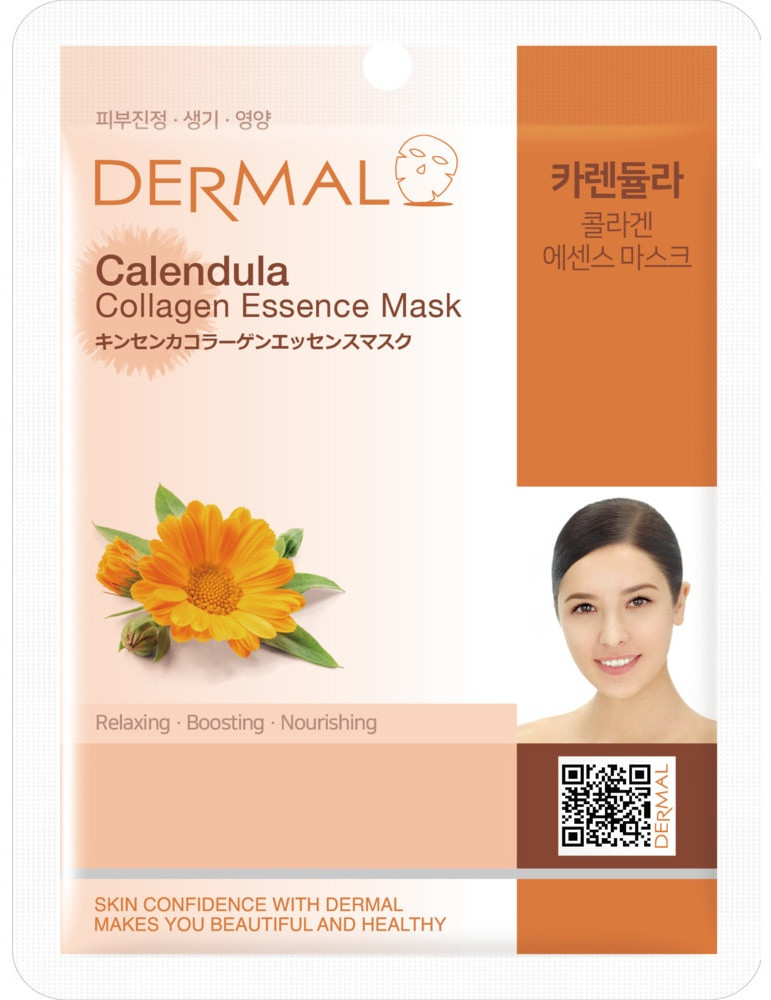 Dermal Calendula Collagen Essence Mask Тканевая маска с экстрактом календулы 10 шт - фото 1 - id-p116298704