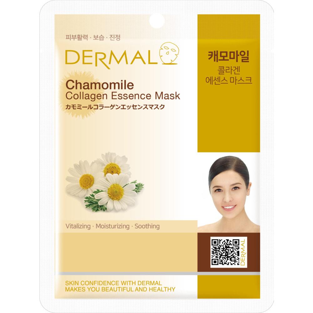 Dermal "Chamomile Collagen Essence Mask" Тканевая маска с коллагеном и экстрактом ромашки 10шт - фото 1 - id-p116298706