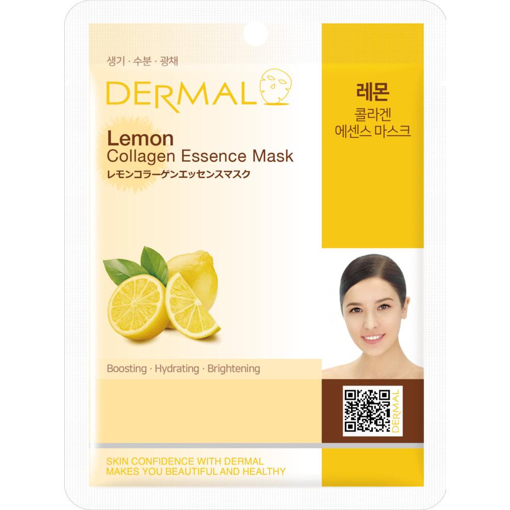 Dermal "Lemon Collagen Essence Mask" тканевая маска с коллагеном и экстрактом лимона 10шт - фото 1 - id-p116298710