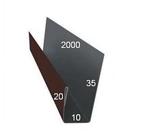 Окантовочная планка 20-10-35 мм L 2000 мм Матовая RAL 3005, 6007, 6020, 7024, 8017, 8019, 9005 Матовый