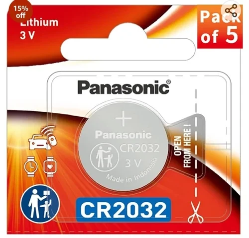 Дисковая литиевая батарейка Panasonic Lithium CR2032 - фото 1 - id-p116299136