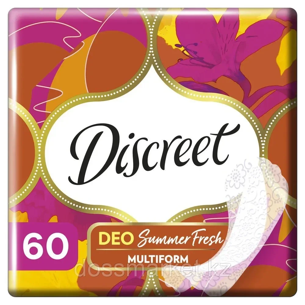 Discreet Прокладки ежедневные DEO SUMMER FRESH MULTIFORM, 60 шт