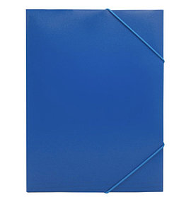 Папка на резинке BURO, А4 пластиковая, 500 мкм, корешок 15 мм., синяя