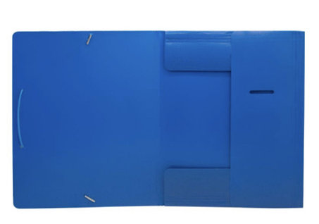 Папка на резинке BURO, А4 пластиковая, 500 мкм, корешок 15 мм., синяя, фото 2