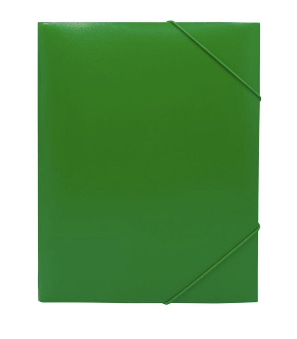 Папка на резинке BURO, А4 пластиковая, 500 мкм, корешок 15 мм., зеленая