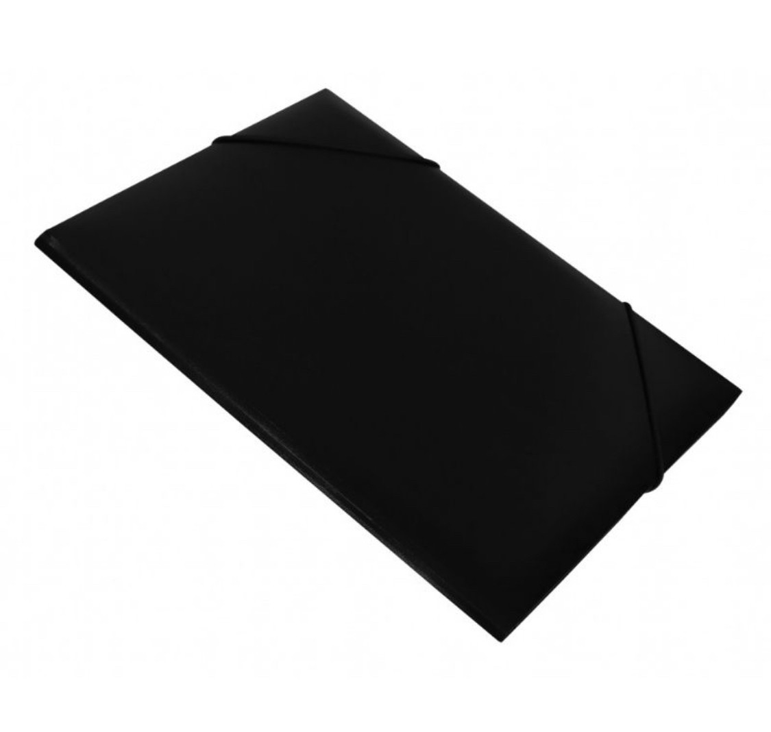 Папка на резинке Бюрократ, А4 пластиковая, 500 мкм, корешок 30 мм., черная - фото 1 - id-p63802278