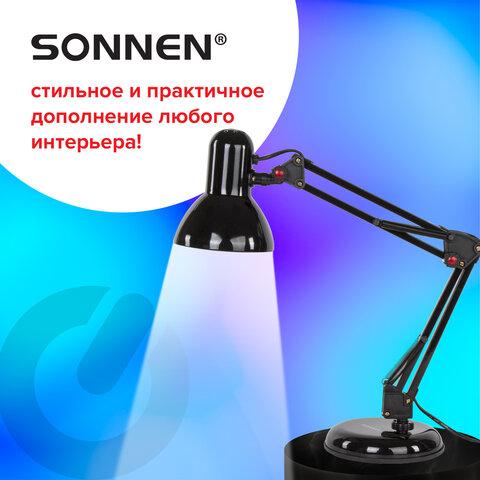 Настольная лампа-светильник SONNEN TL-007, подставка + струбцина, 40 Вт, Е27, черный - фото 2 - id-p116299735