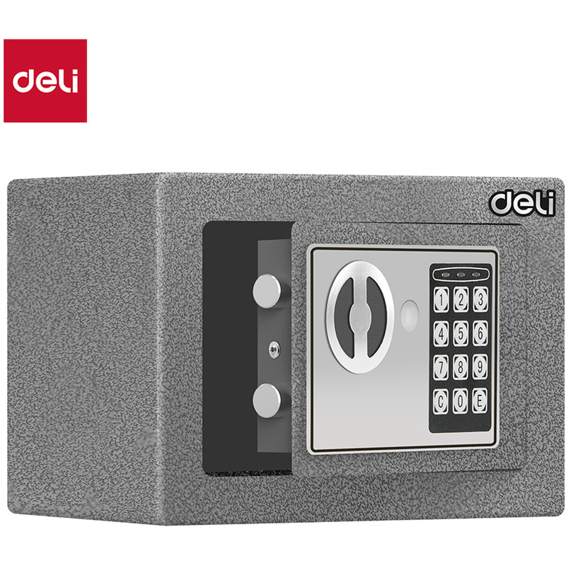 Сейф DELI "ET511" электронный замок + ключ, 170х230х170 мм, 17,6 кг, серый - фото 1 - id-p116299845