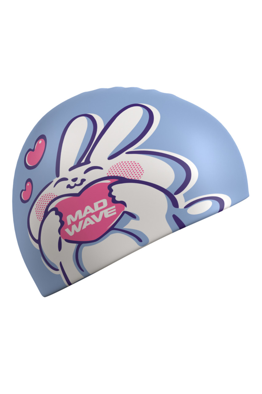 Силиконовая шапочка юниорская Mad Wave Rabbit Heart, фото 1