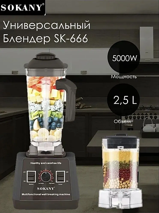 SOKANY Стационарный блендер SK 666 2в1, фото 3