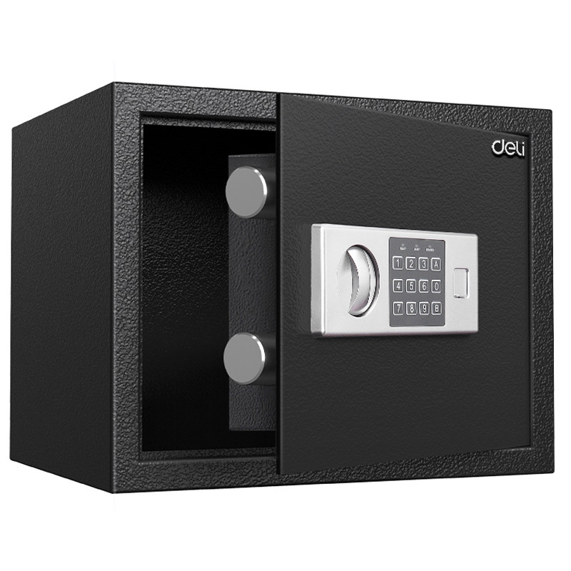 Сейф DELI "ET523" электронный замок + ключ, 300х380х300 мм, 9 кг, черный, фото 1