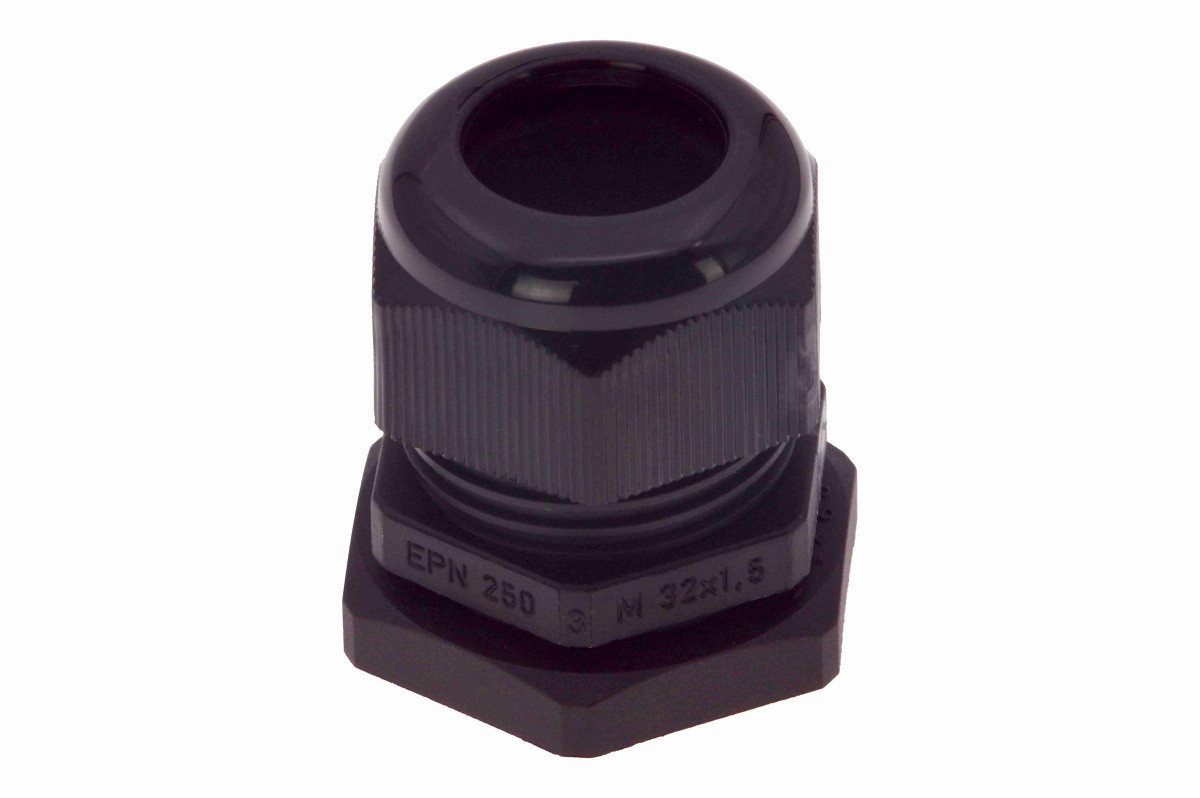 25232-BL INPIN Кабельный ввод М32х1,5 (11-21мм) IP68, пластик, черный