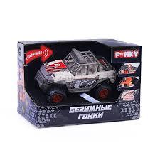 Красно-белый джип "Безумные гонки" со светом и звуком, 12 см Funky Toys