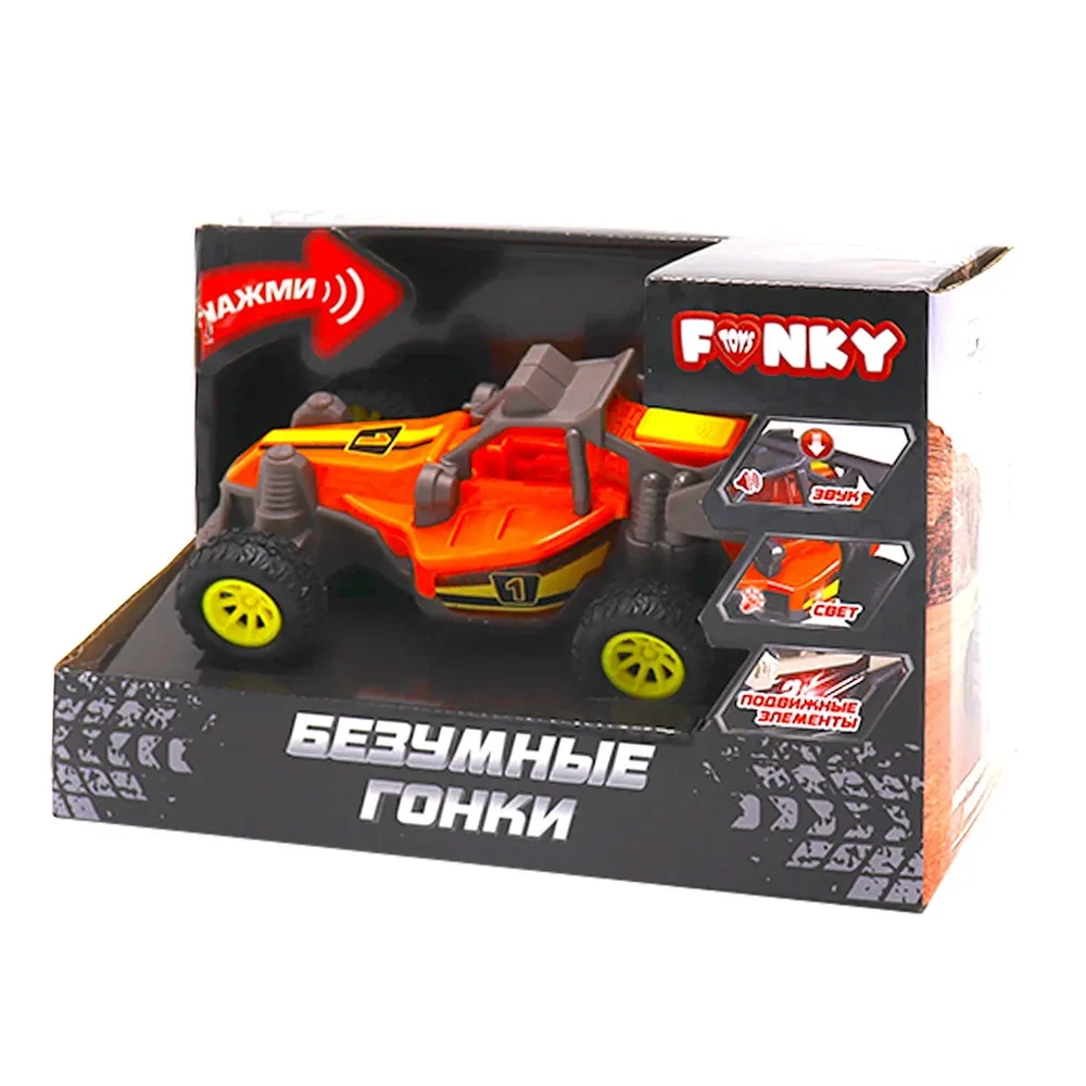 Оранжевый внедорожник "Безумные гонки" со светом и звуком, 12 см Funky Toys - фото 1 - id-p116302381