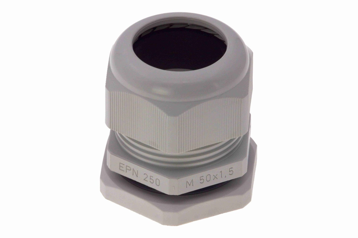 25250-GR INPIN Кабельный ввод М50х1,5 (27-35мм) IP68, пластик, серый