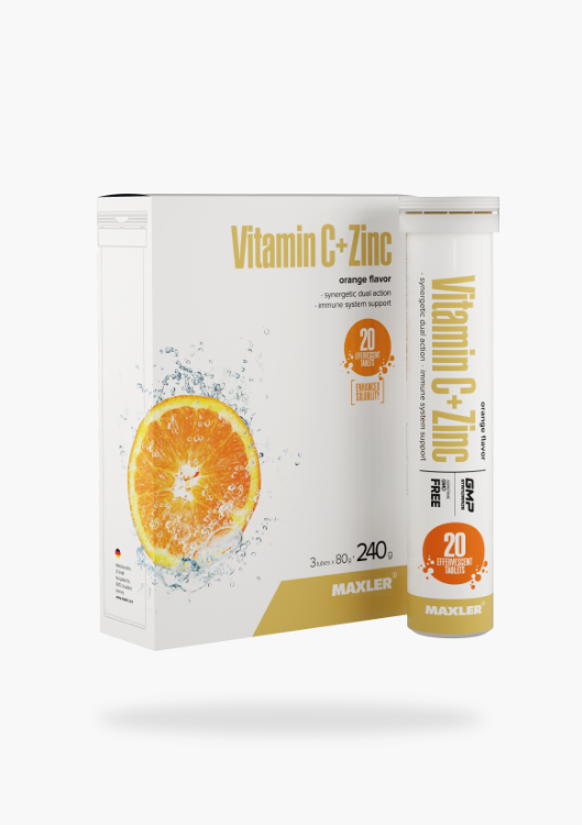 Vitamin C + Zinc Effervescent Tablets Коробка 3×20 туб