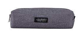 Пенал 1 отделение Deli, 190х50х50 мм, на молнии, серый