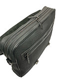 Мужская деловая сумка-портфель из плетёной кожи  "The Bond". Высота 30 см, ширина 40 см, глубина 7 см., фото 3