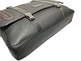 Мужская деловая сумка-портфель из плетёной кожи  "The Bond". Высота 30 см, ширина 40 см, глубина 7 см., фото 6