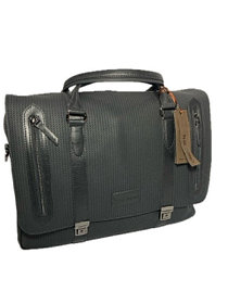Мужская деловая сумка-портфель из плетёной кожи  "The Bond". Высота 30 см, ширина 40 см, глубина 7 см.