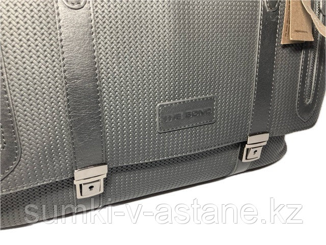 Мужская деловая сумка-портфель из плетёной кожи "The Bond". Высота 30 см, ширина 40 см, глубина 7 см. - фото 5 - id-p107072674