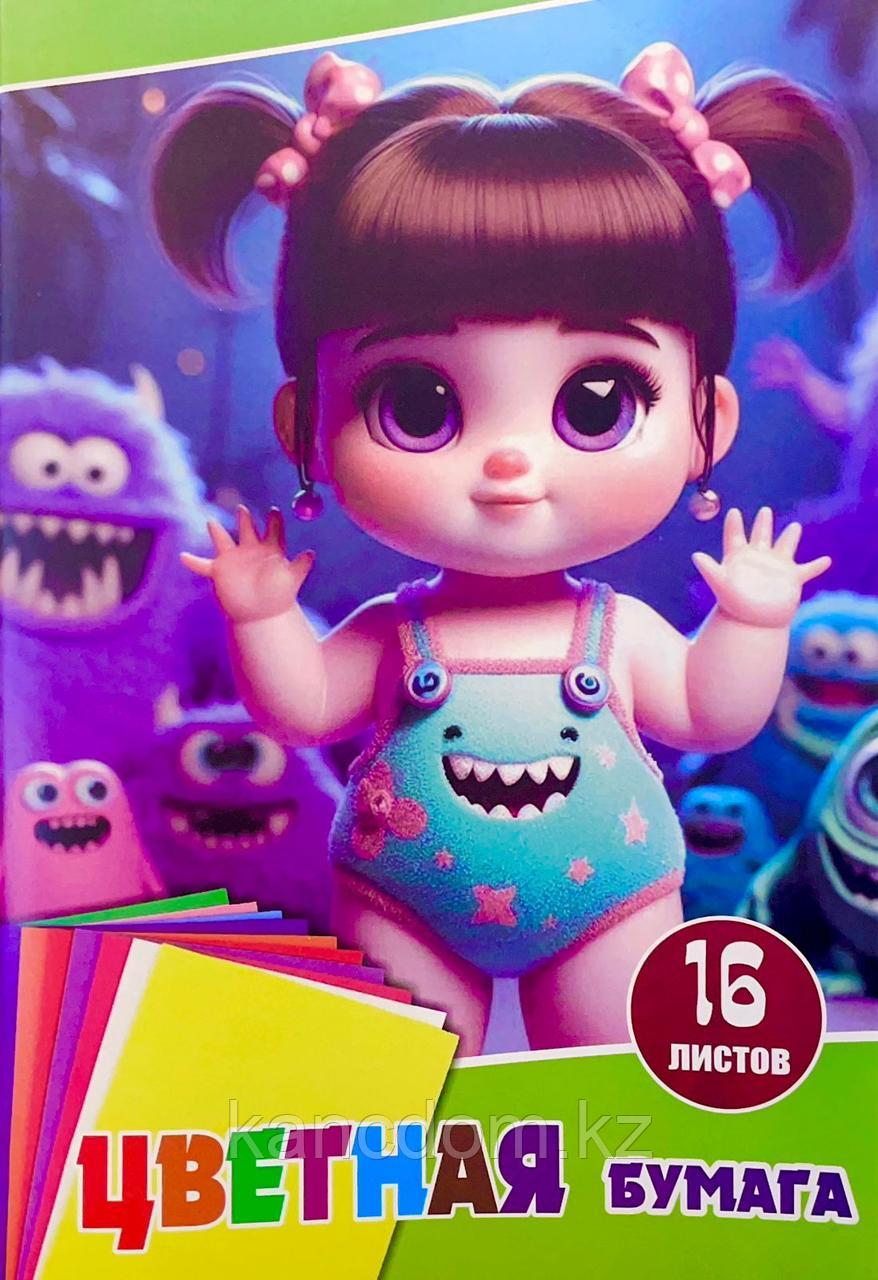 Бумага цветная А4 Kancdom двухсторонняя "Monsters, Inc." 16л 8цв