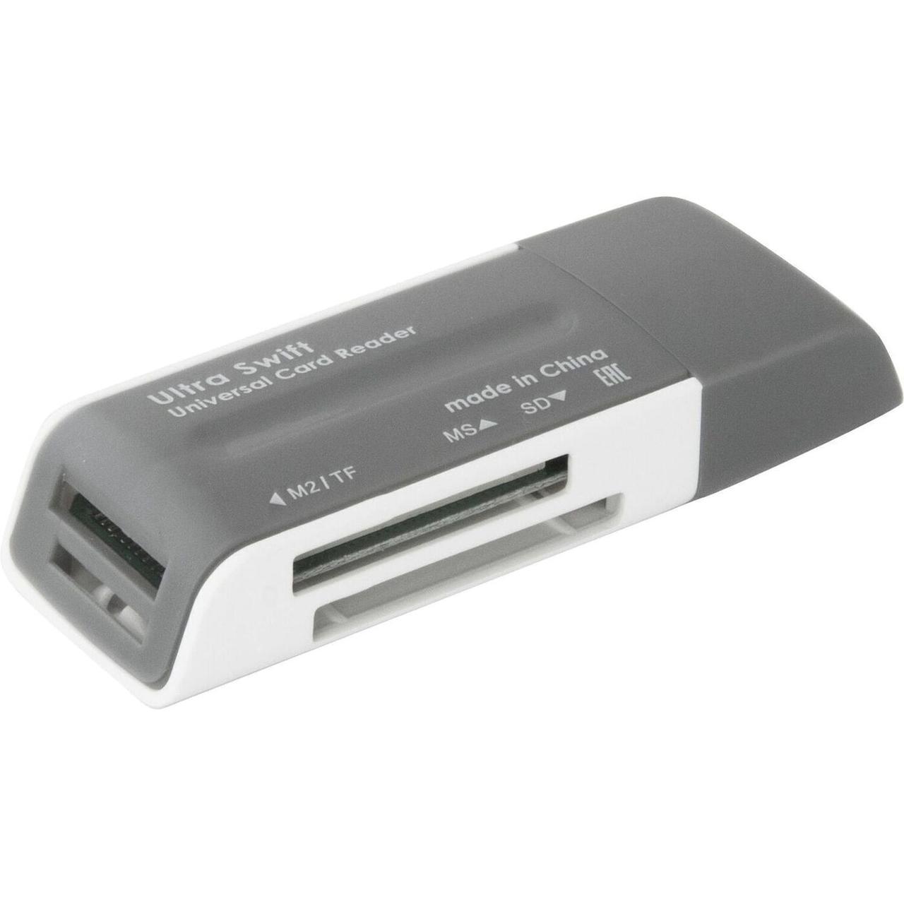 Картридер DEFENDER Ultra Swift, USB 2.0, порты SD, MMC, TF, M2, XD, MS, 83260 - фото 2 - id-p116306665