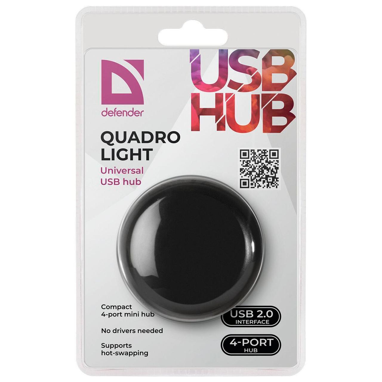 Разветвитель Defender Quadro Light USB 2.0, 4 порта HUB - фото 2 - id-p116306721