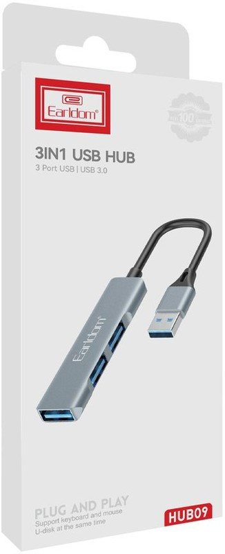 Хаб USB 3.0 Earldom ET-HUB09 USB-A вход - фото 2 - id-p116306731