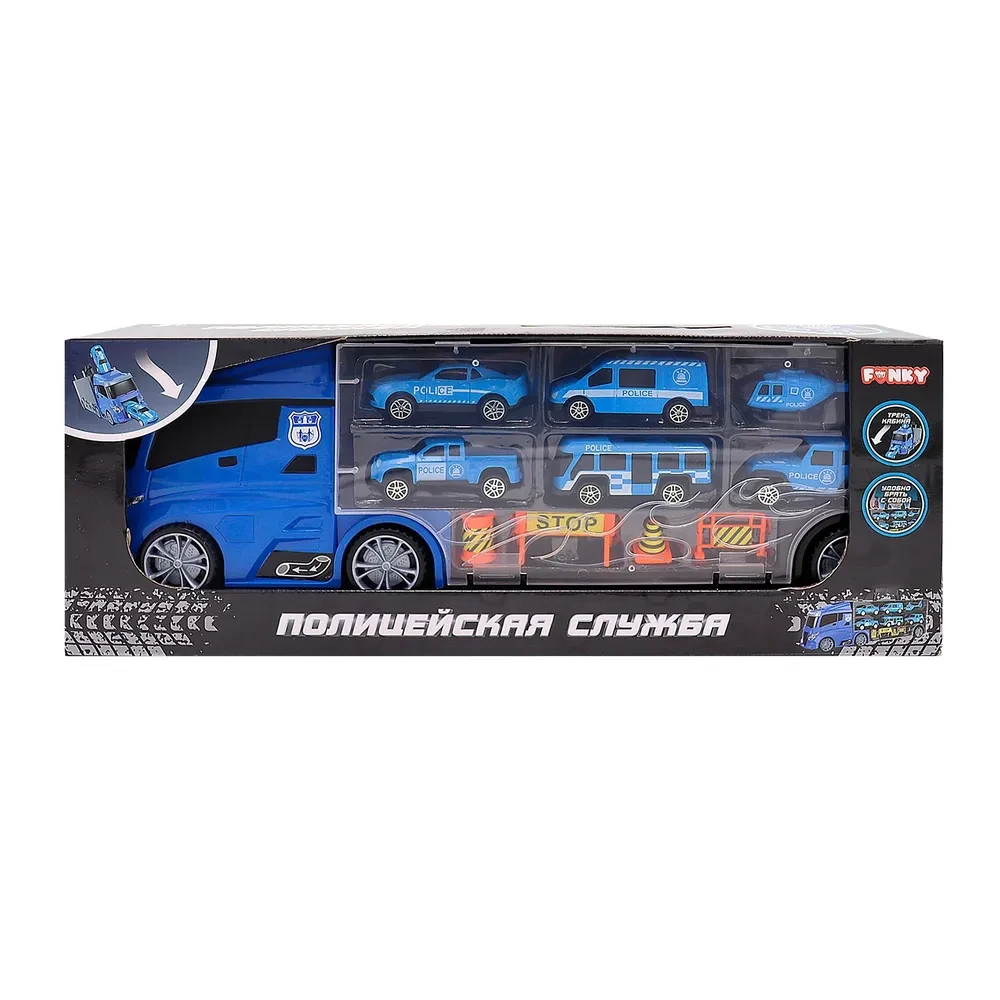 Игровой набор Полицейская машина-кейс: машинки 6 шт. Funky Toys