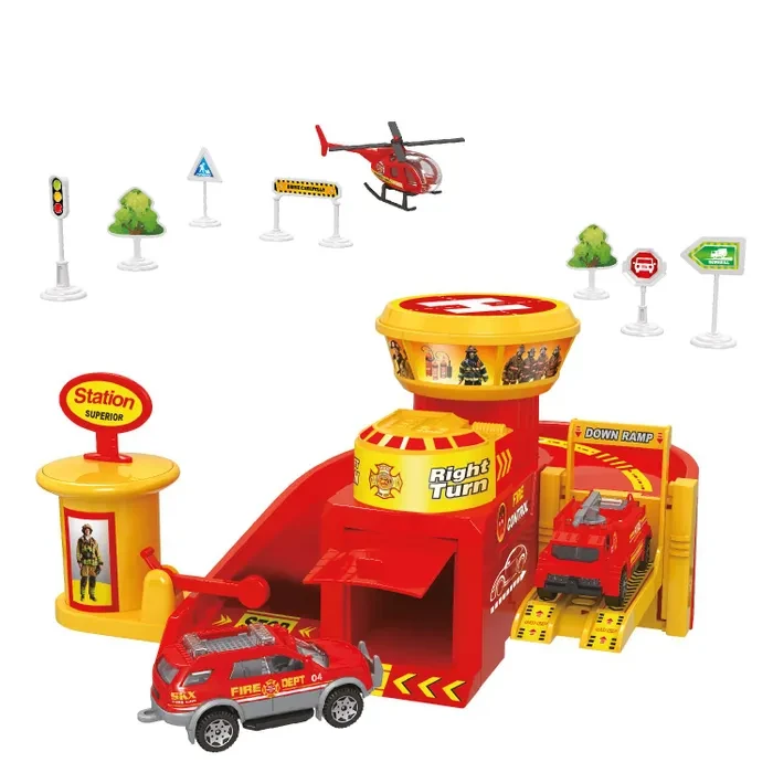 Портативный игровой набор - пожарная станция 32 предмета Funky Toys