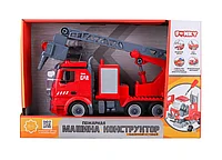 Пожарная машина-конструктор, фрикционная, свет, звук, вода 35см Funky toys