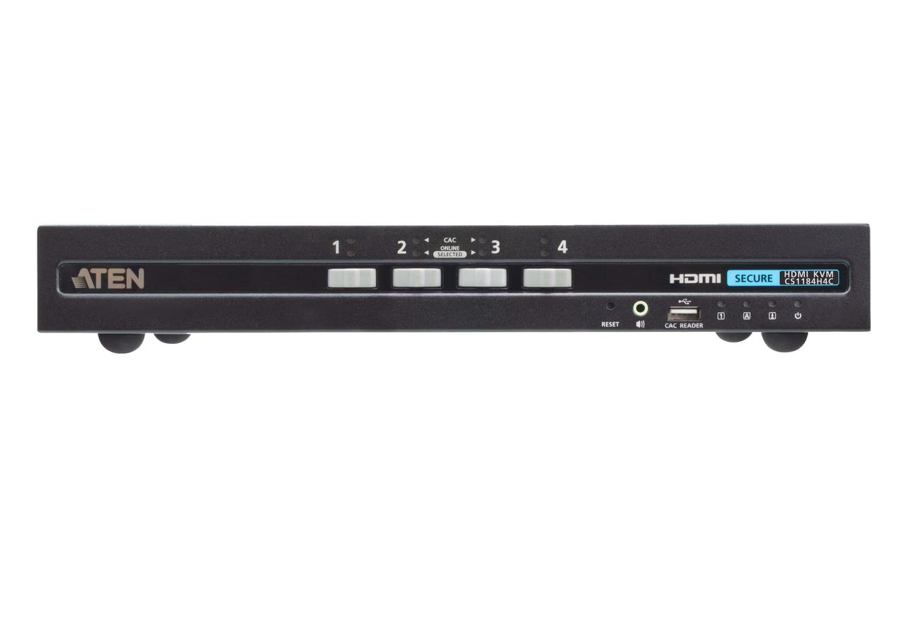 4-портовый, USB, HDMI, защищенный KVM-переключатель с поддержкой карт общего доступа CS1184H4C ATEN