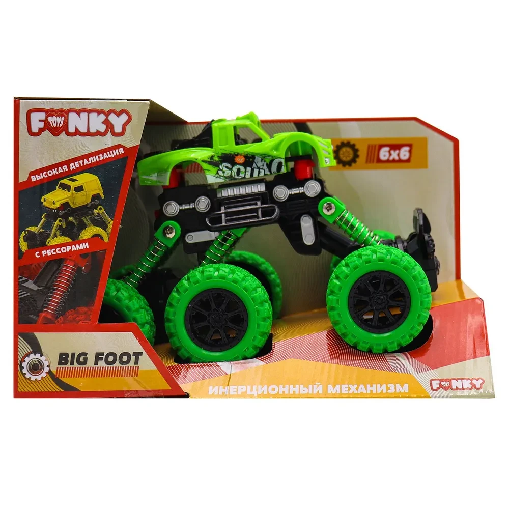 Инерционная машинка "Внедорожник" 6х6 зеленая Funky Toys