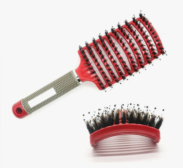 Массажная расческа щетка для волос Color Butterfly hair brushes, красная фуксия - фото 7 - id-p66160576
