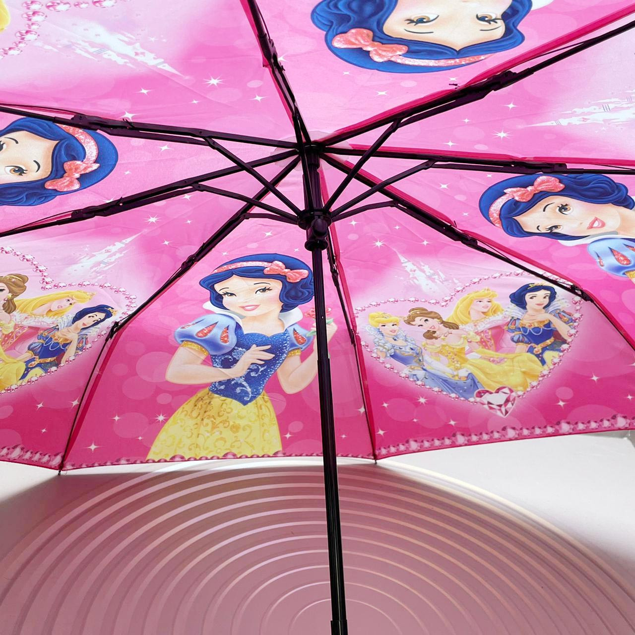 Зонт детский складной механический белоснежка 90 см розовый - фото 7 - id-p116312448