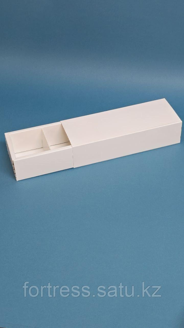 Коробка пенал с разделителем на 3 ячейки 21*7*5см белая - фото 1 - id-p90099043