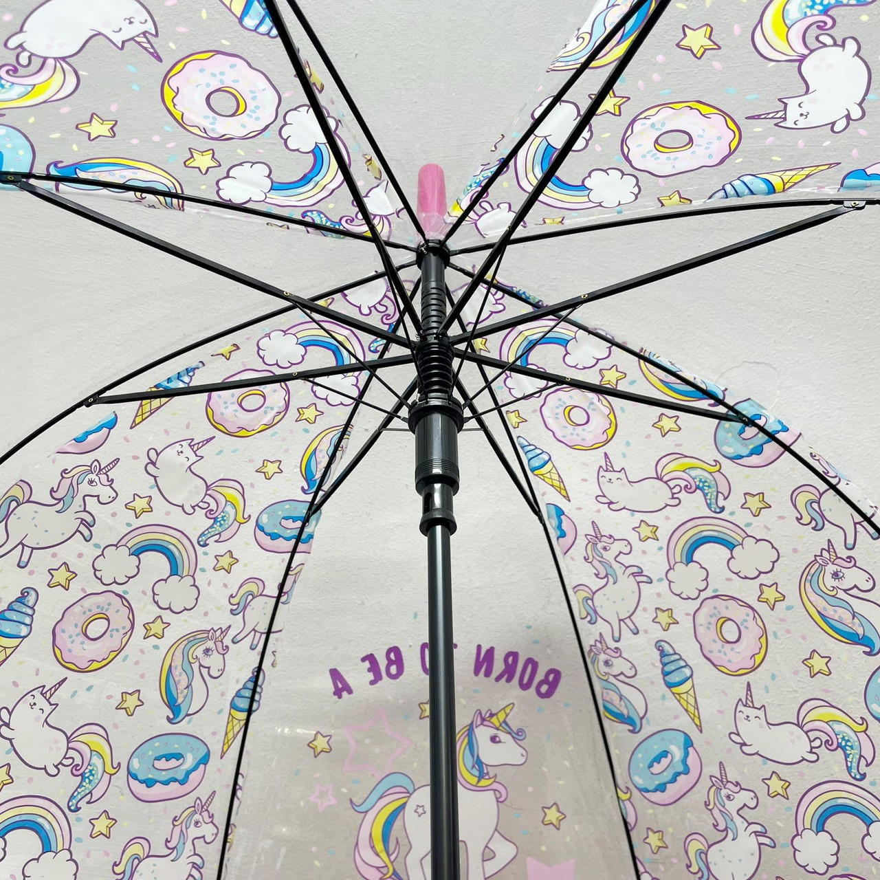 Зонт трость единорог 82 см прозрачный вид (3) - фото 8 - id-p116312917
