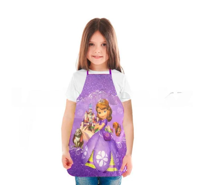 Детский фартук для творчества непромокаемый Принцесса София фиолетовый