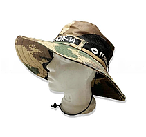 Шляпа для рыбалки охоты и походов трансформирующаяся с ветрозащитной веревкой Tornado F14 камуфляж в клетку