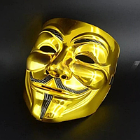 Карнавальная маска Гая Фокса золотая