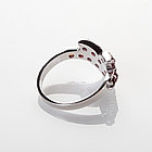 Кольцо из серебра с природным богемским гранатом - размер 17, фото 3