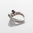 Кольцо из серебра с природным богемским гранатом - размер 19, фото 3