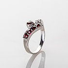 Кольцо из серебра с природным богемским гранатом - размер 19, фото 4